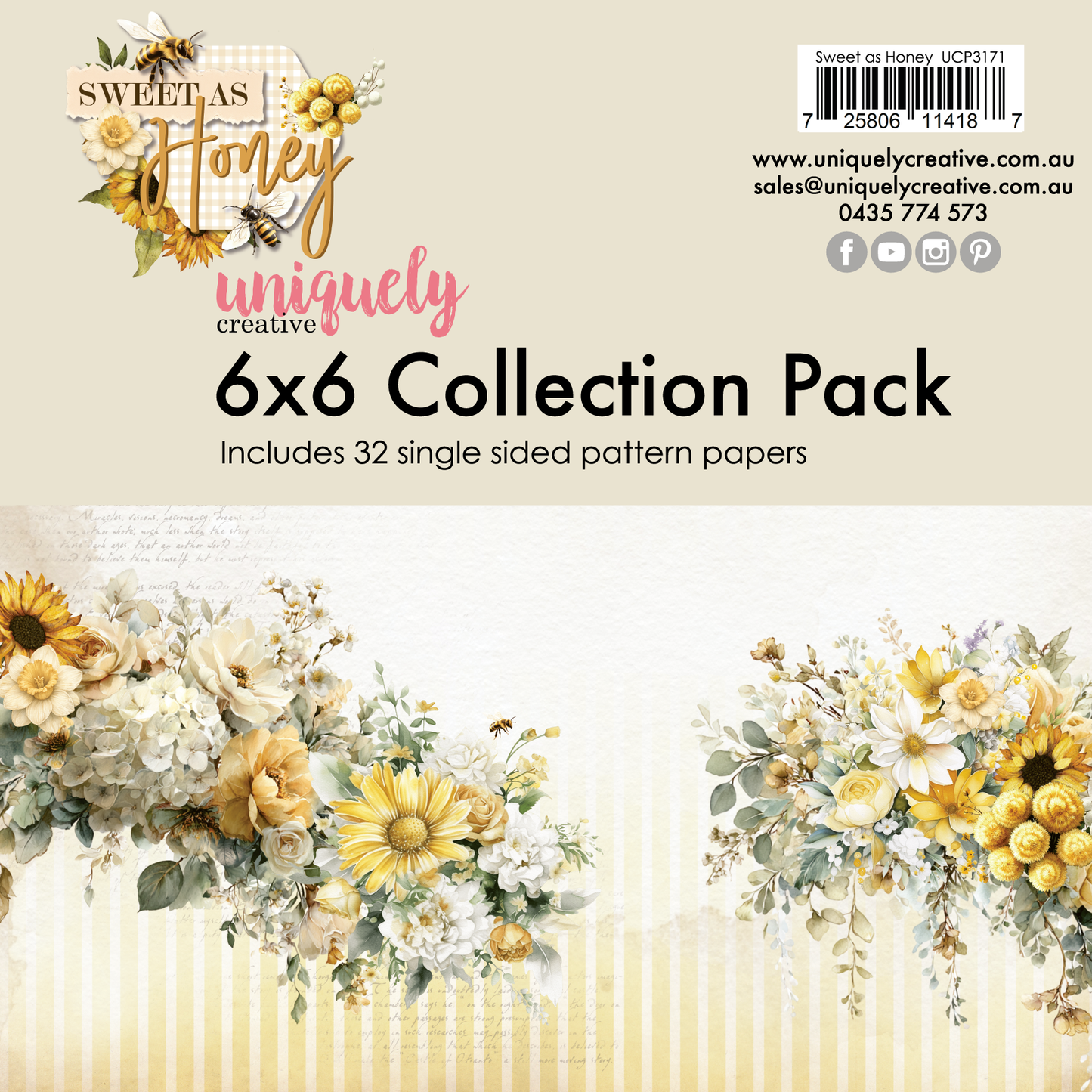 Sweet as honey 6x6 paper pack