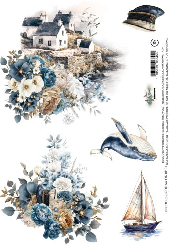Ocean blue Rice paper 01