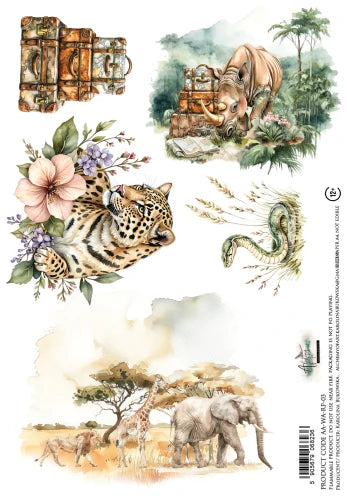 Wild adventures A4 Sheet RICE PAPER
