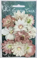 Pack of 10 Co-ordinated Paper Flowers Beige
