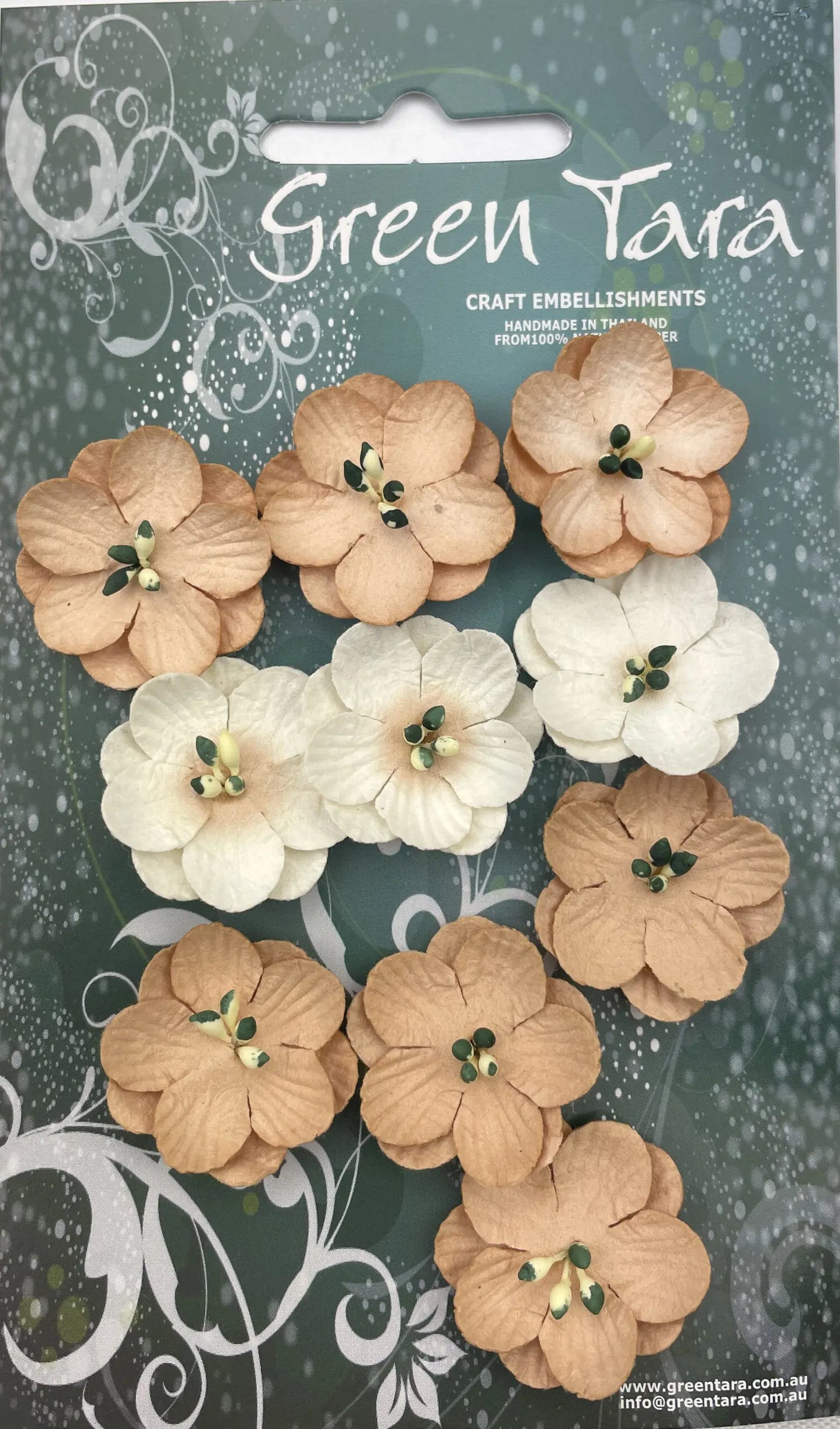 10 Pack Cherry Blossoms, Beige Tones