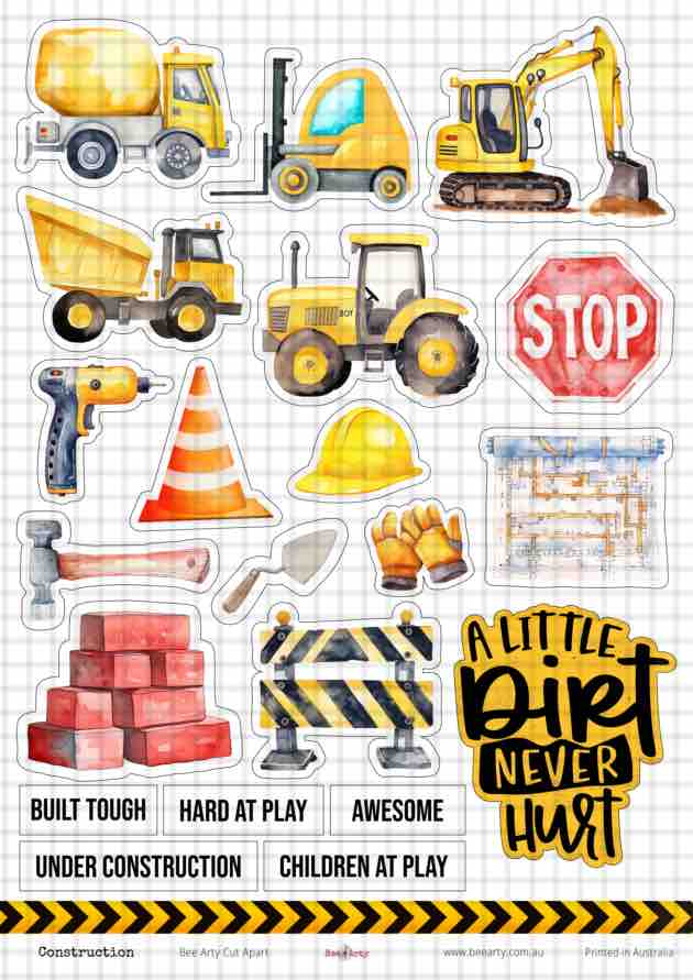 A4 Cut Apart - Assorted - Construction