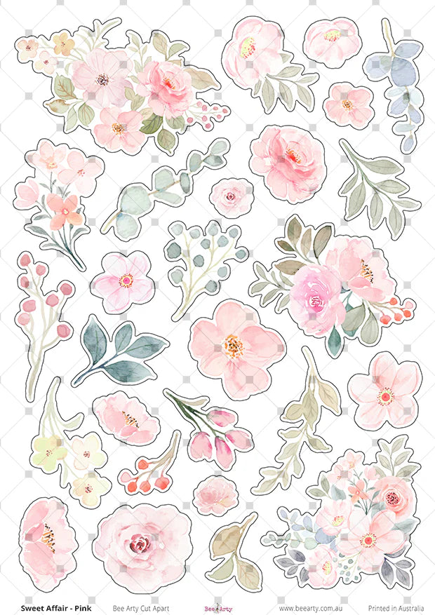 A4 Cut Apart - Assorted - Sweet Affair - Pink