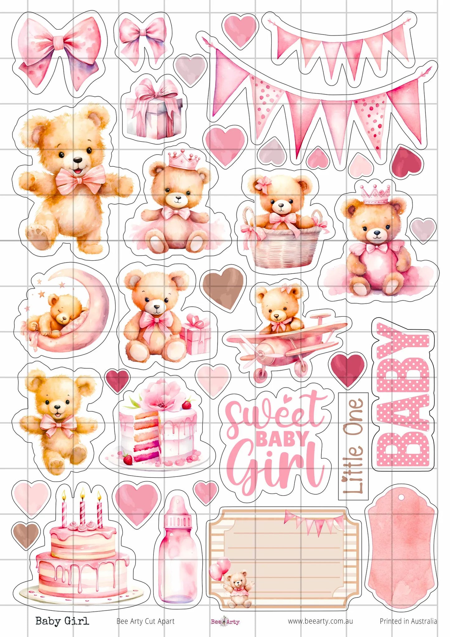 A4 Cut Apart - Assorted - Baby Girl