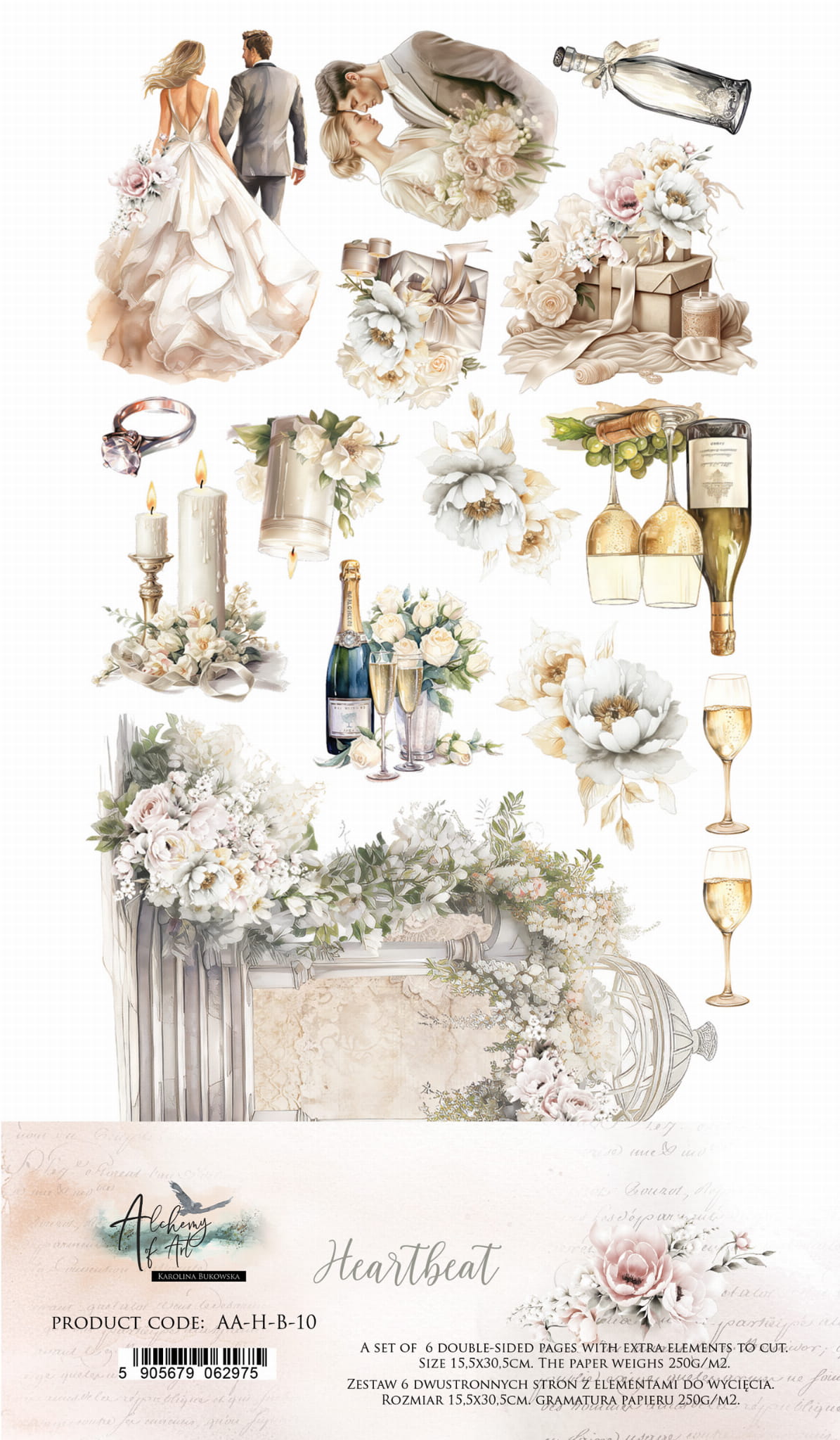 Heartbeat - Wedding 6x12 Cut-A-Part Sheets
