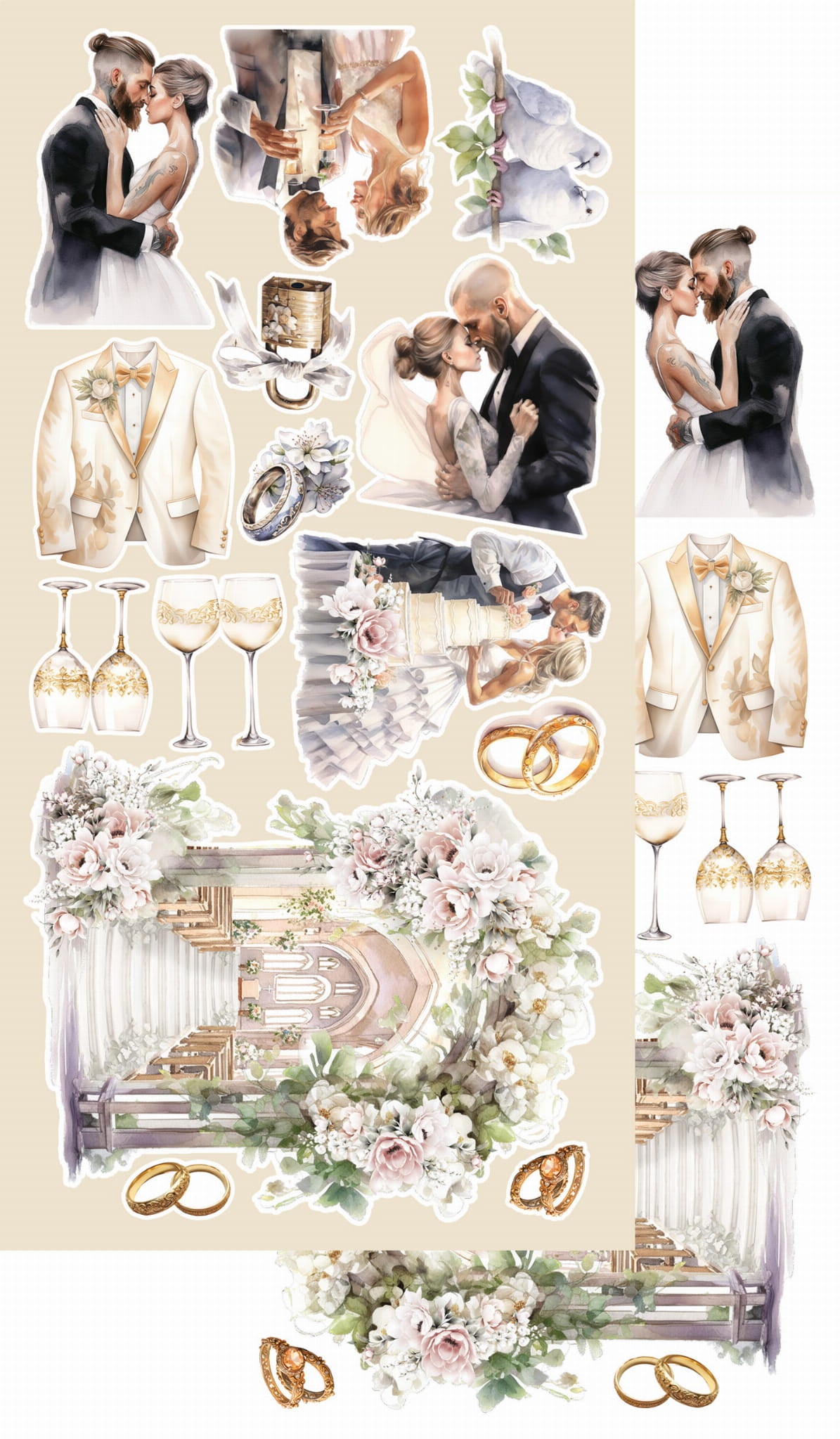 Heartbeat - Wedding 6x12 Cut-A-Part Sheets