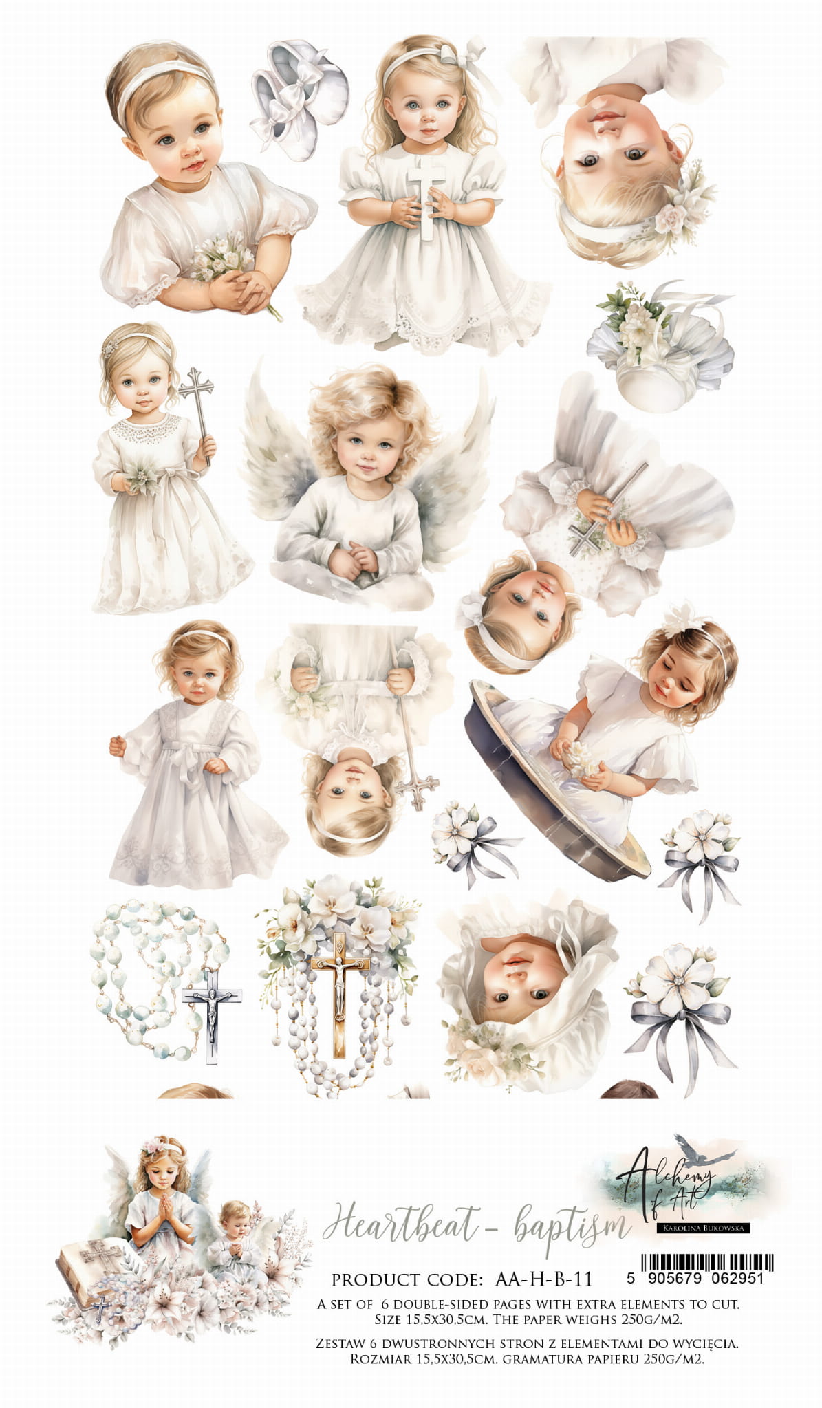 Heartbeat - Christening 6x12 Cut-A-Part Sheets