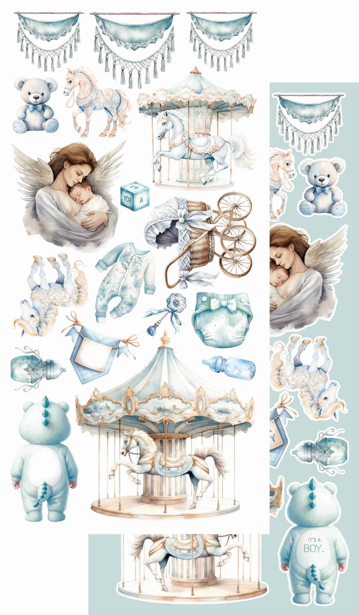 My Little Baby Boy 6x12 Cut-A-Part Sheets