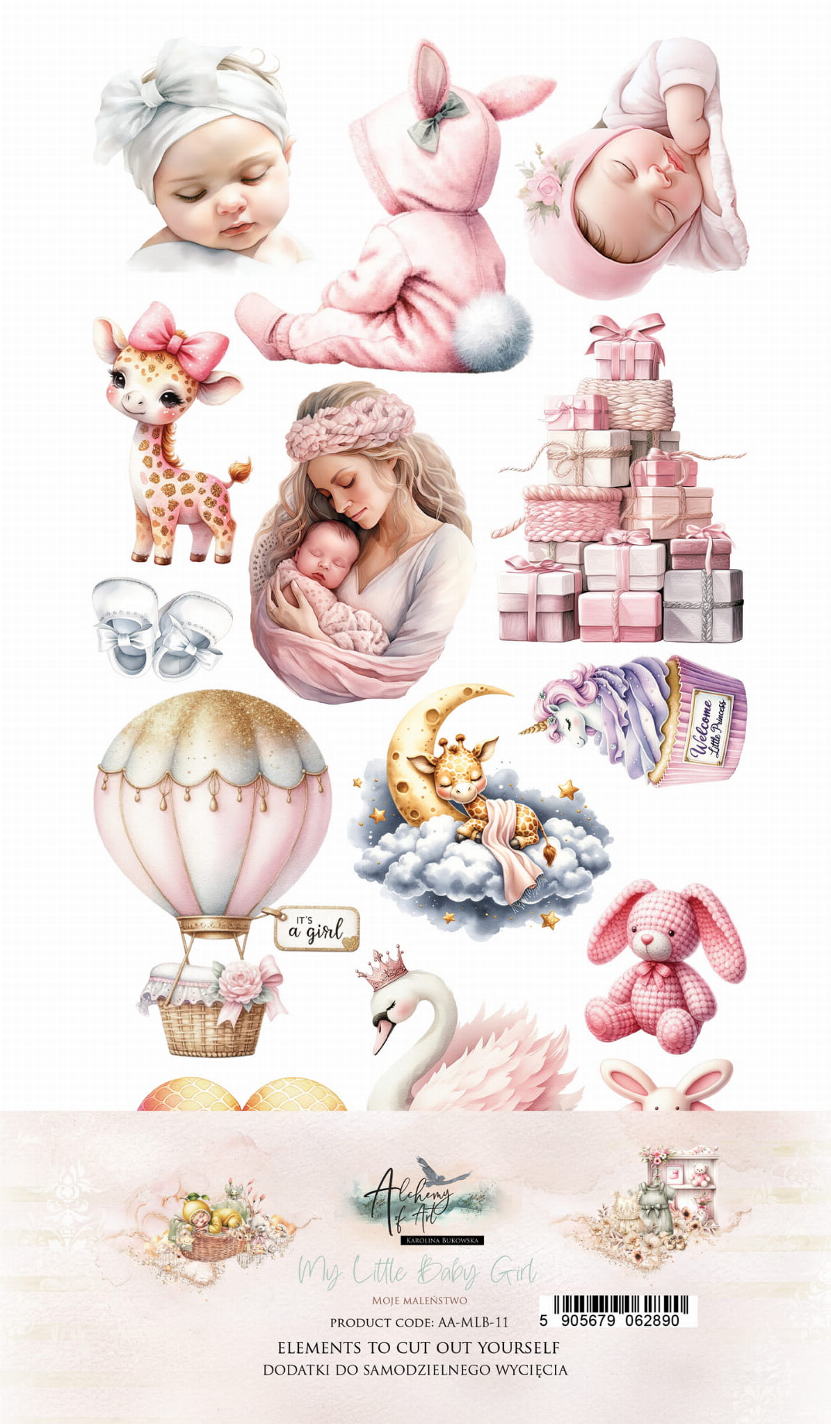 My Little Baby GIRL 6x12 Cut-A-Part sheets