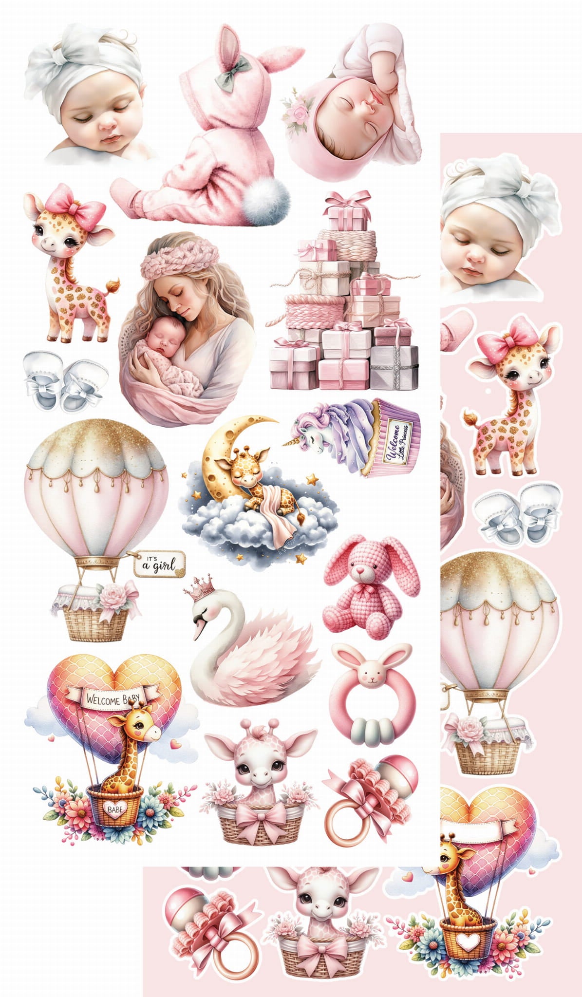 My Little Baby GIRL 6x12 Cut-A-Part sheets