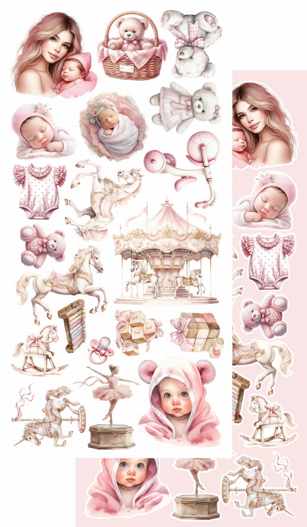 My Little Baby GIRL 6x12 Cut-A-Part sheets