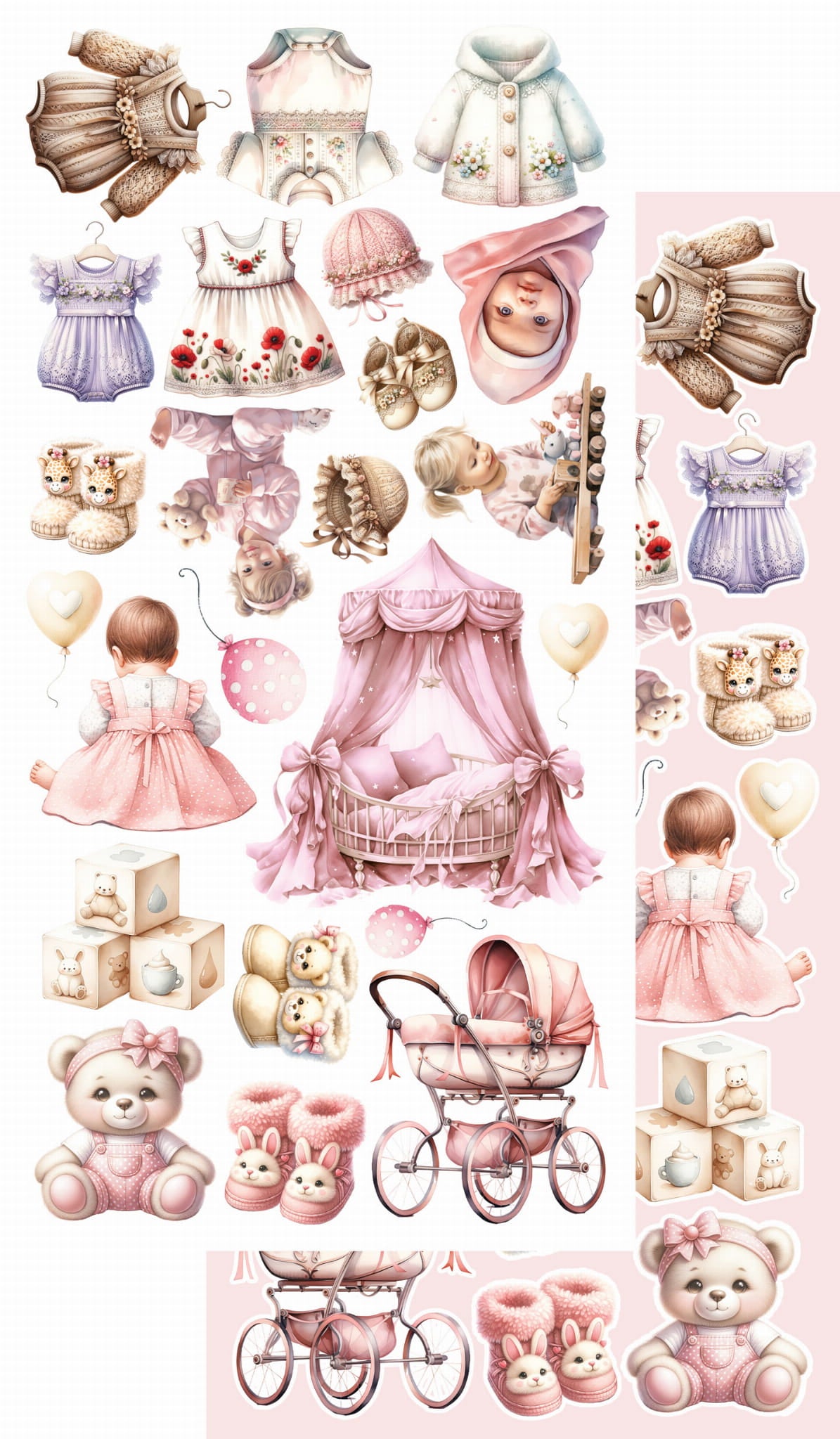 My Little Baby GIRL 6x12 Cut-A-Part sheets