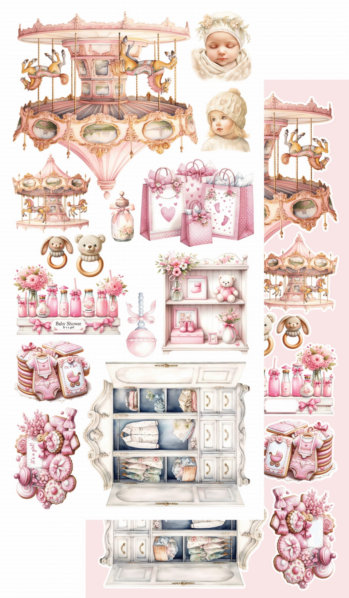 My Little Baby GIRL 6x12 Cut-A-Part sheets