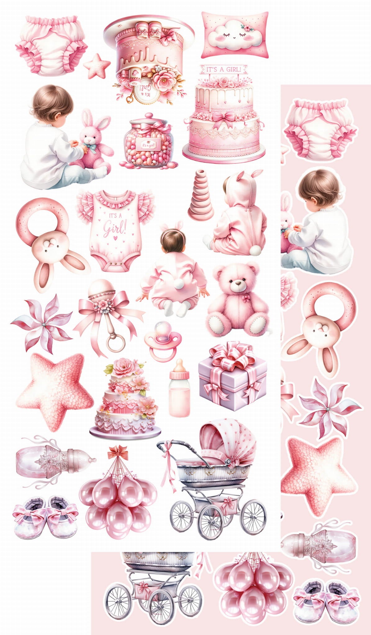 My Little Baby GIRL 6x12 Cut-A-Part sheets
