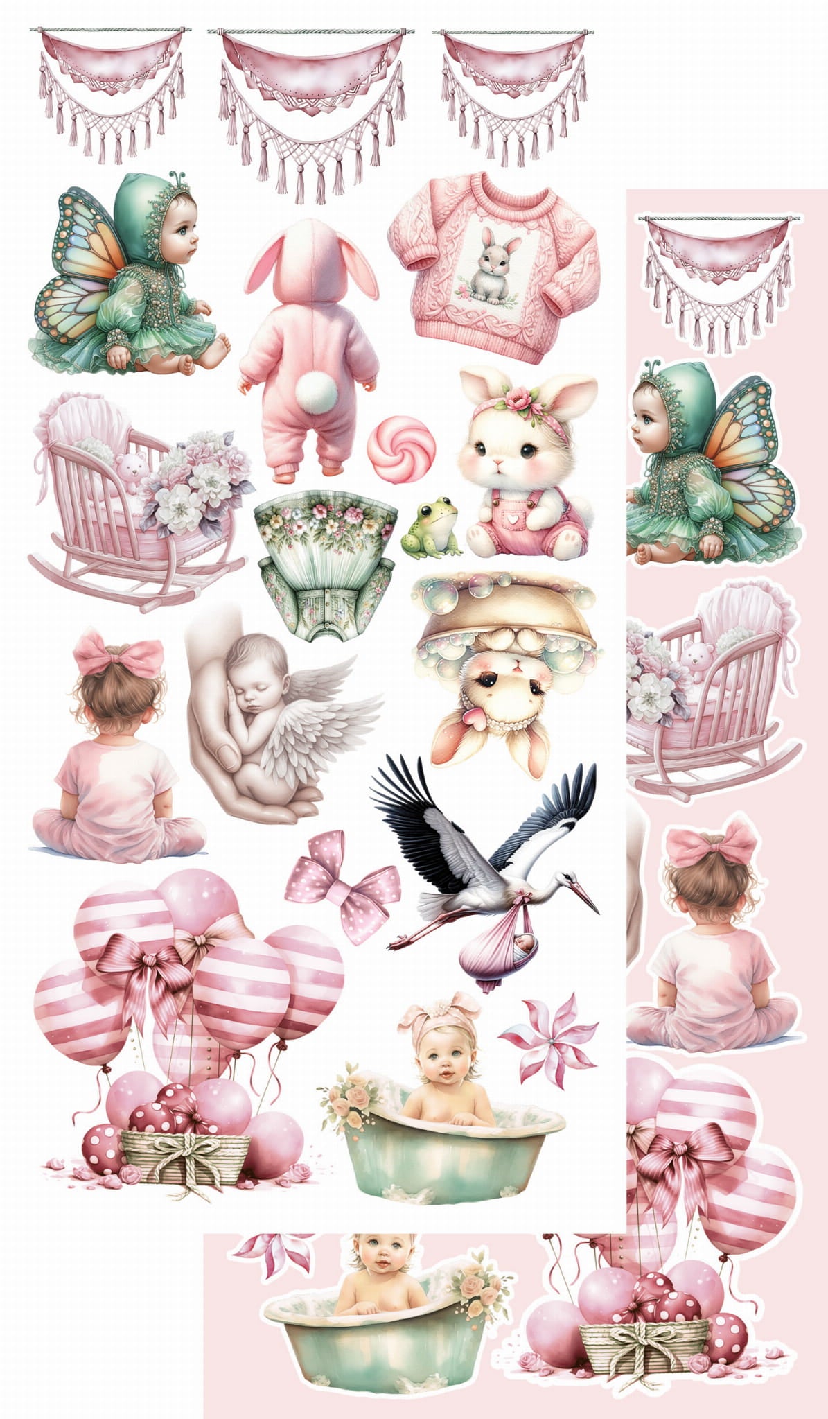My Little Baby GIRL 6x12 Cut-A-Part sheets
