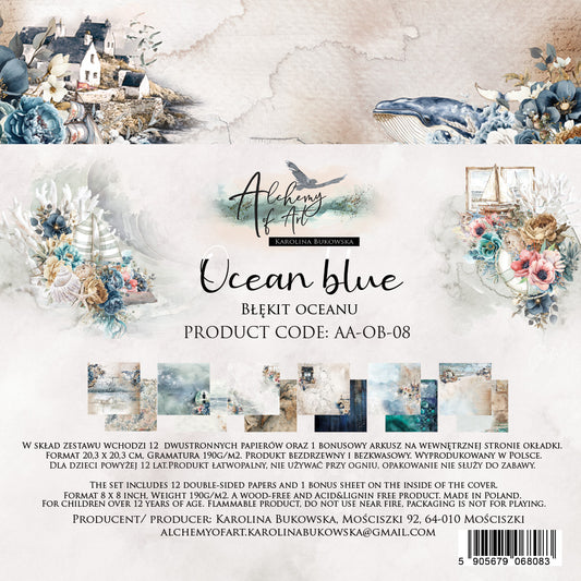 Ocean blue 8x8'' Paper Set