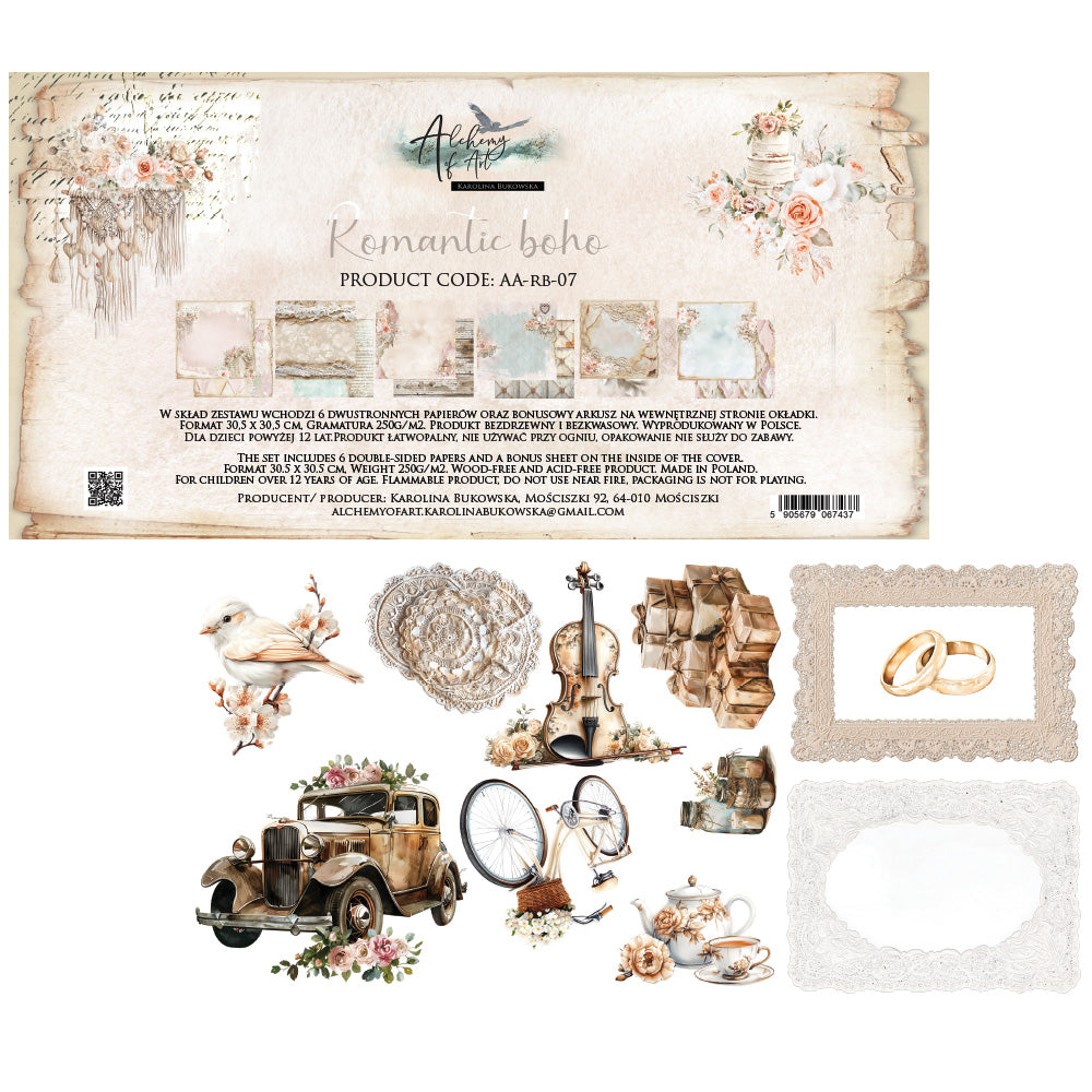 Romantic Boho 12x12 Paper Collection