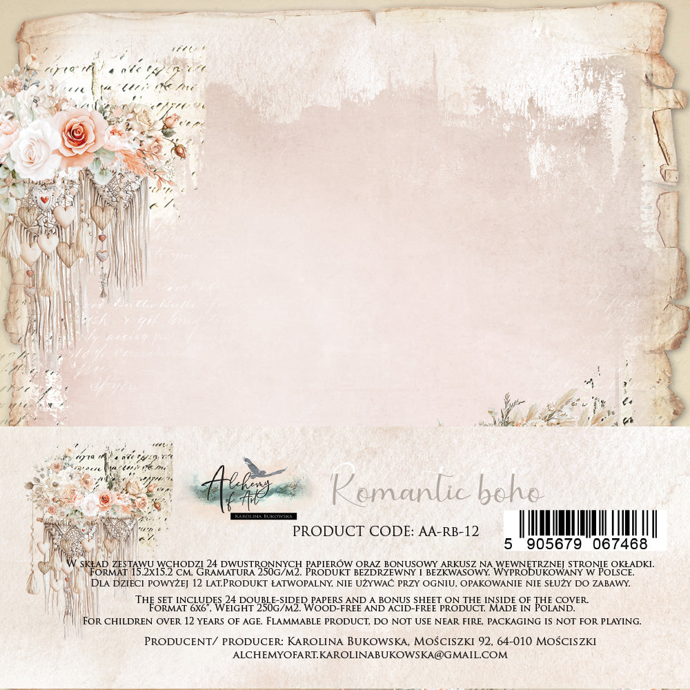 Romantic Boho 6X6 Paper Pad