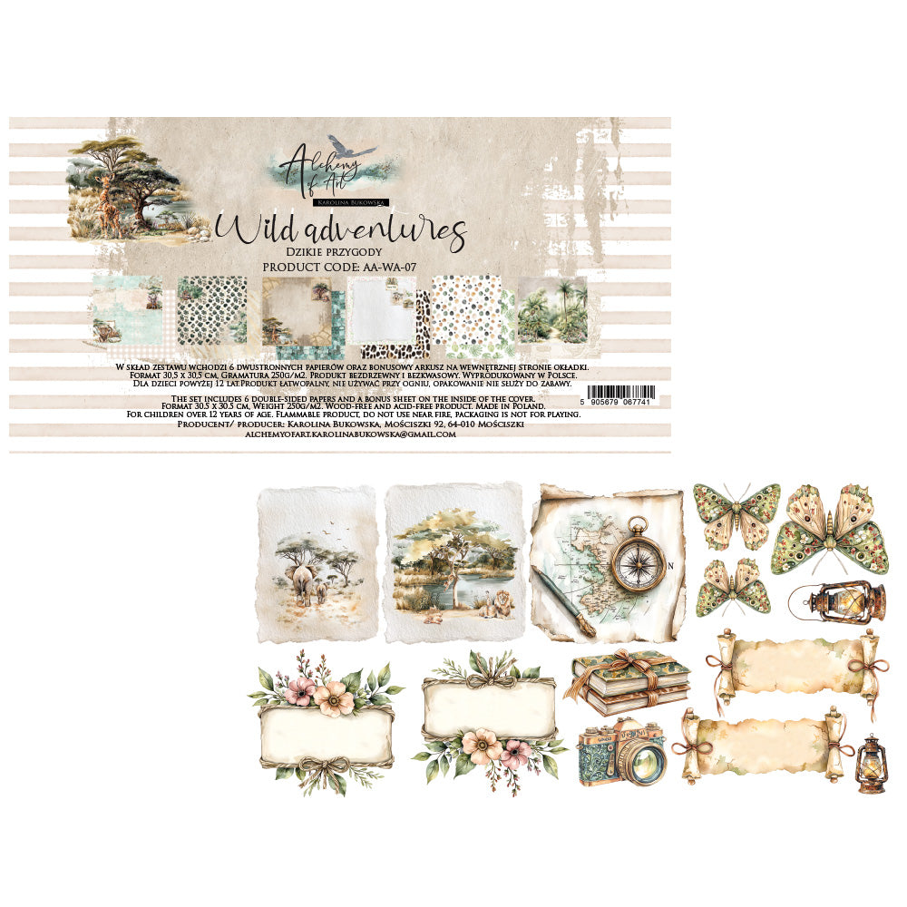 Wild adventures Scrapbooking Paper Set 12X12