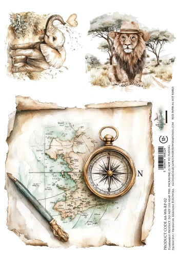 Wild adventures A4 Sheet RICE PAPER 2