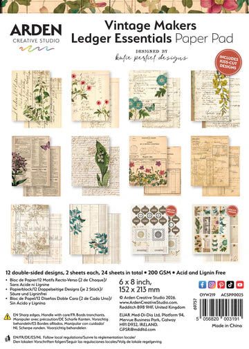 VINTAGE MAKERS LEDGER ESSENTIALS Paper Pad 6 x8