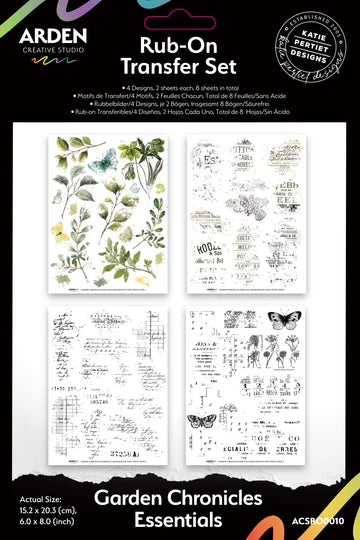 GARDEN CHRONICLES ESSENTIALS 6" X 8" Rub-On Transfer Set