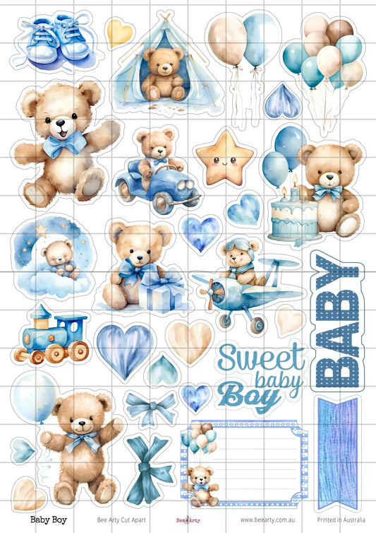 A4 Cut Apart - Assorted - Baby Boy