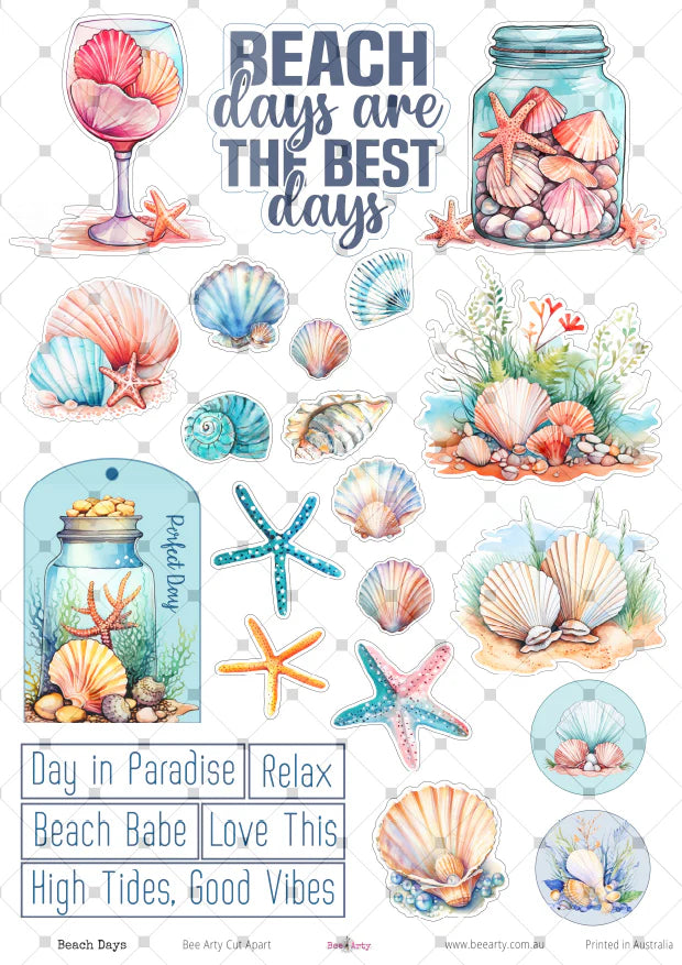 A4 Cut Apart - Assorted - Beach days