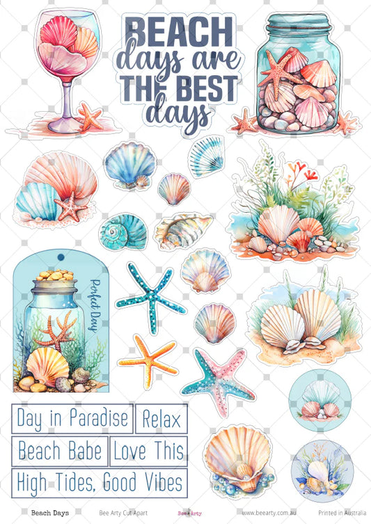A4 Cut Apart - Assorted - Beach days