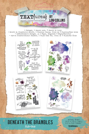 TEXT{ures} Beneath the Brambles 6in x 8in Rub-On Transfer Set