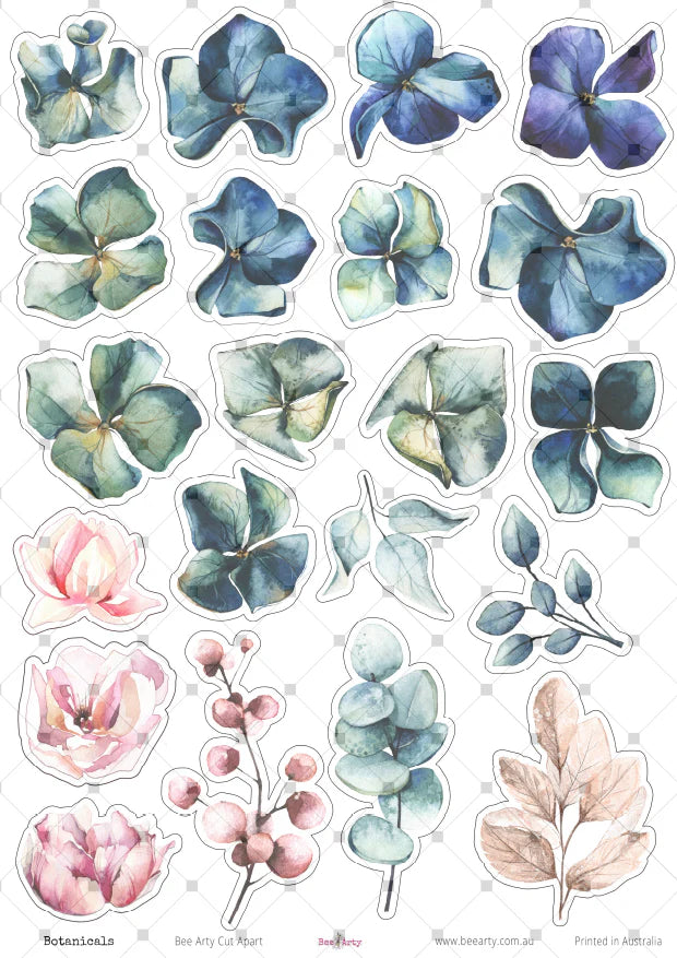 A4 Cut Apart - Assorted - Botanicals Vellum