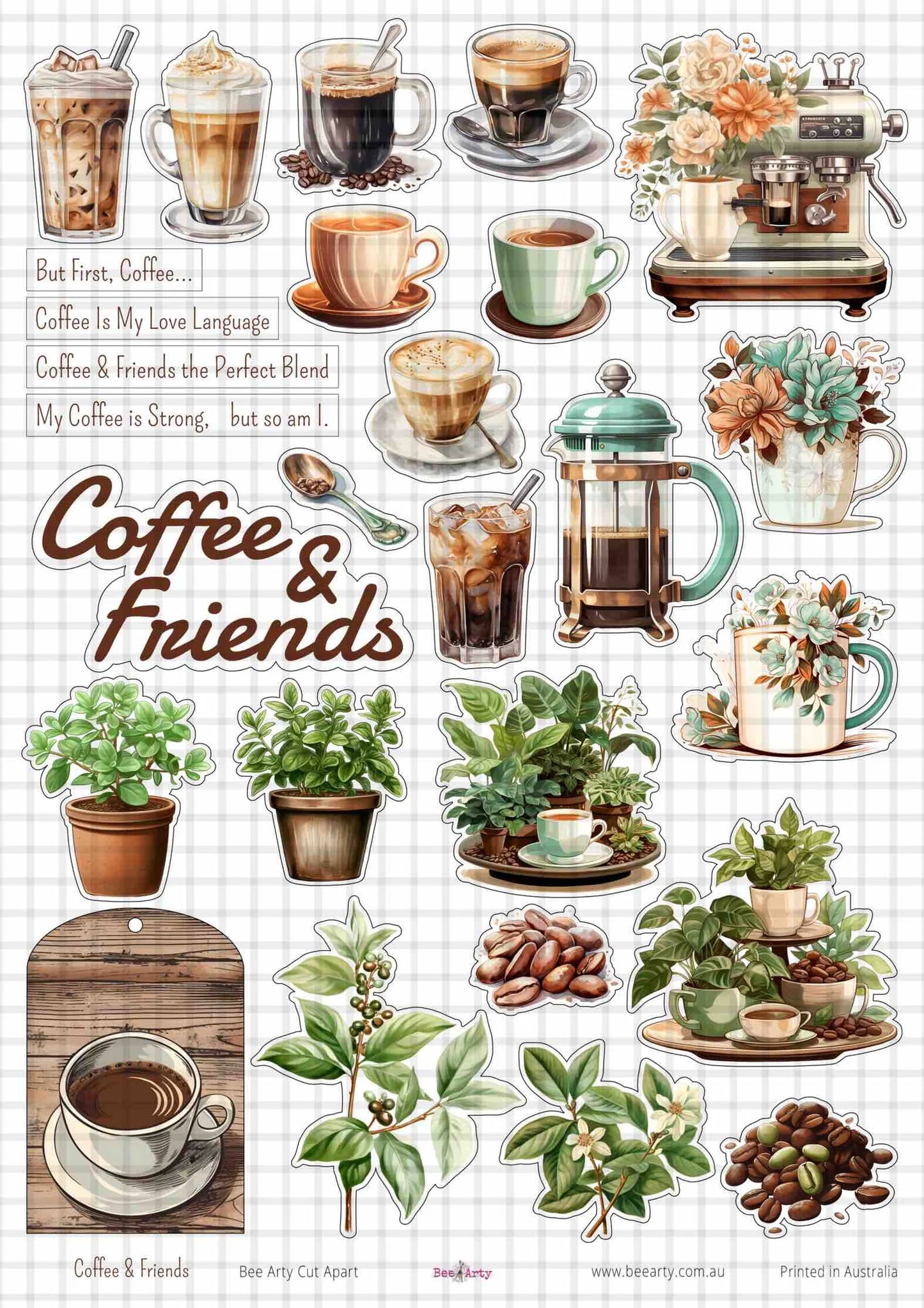 A4 Cut Apart - Assorted - Coffee & Friends
