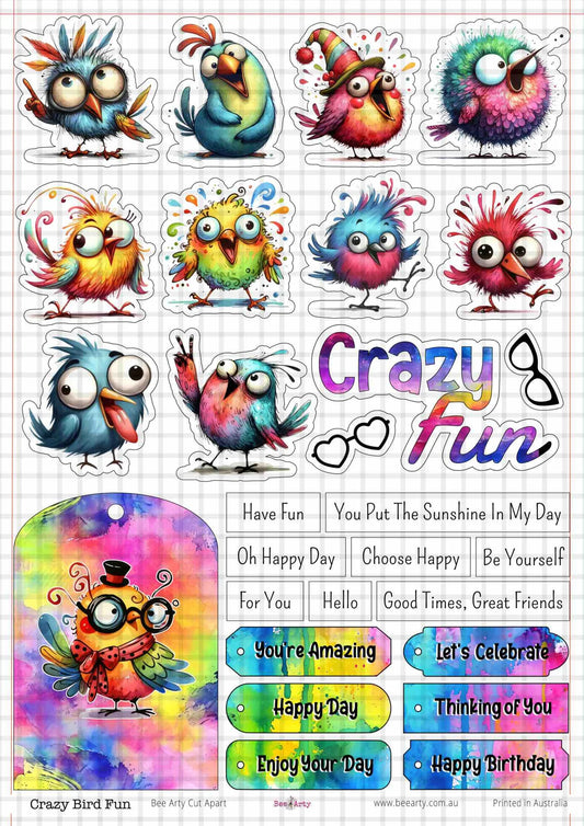 A4 Cut Apart - Assorted - Crazy Bird Fun