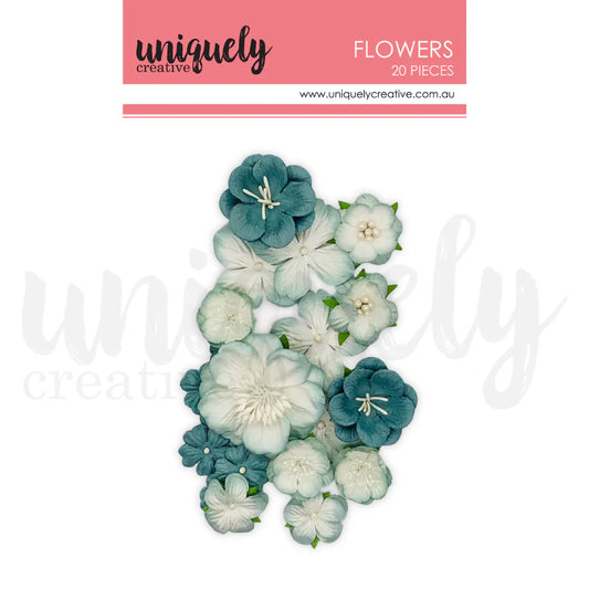 Flowers Dusty Teal