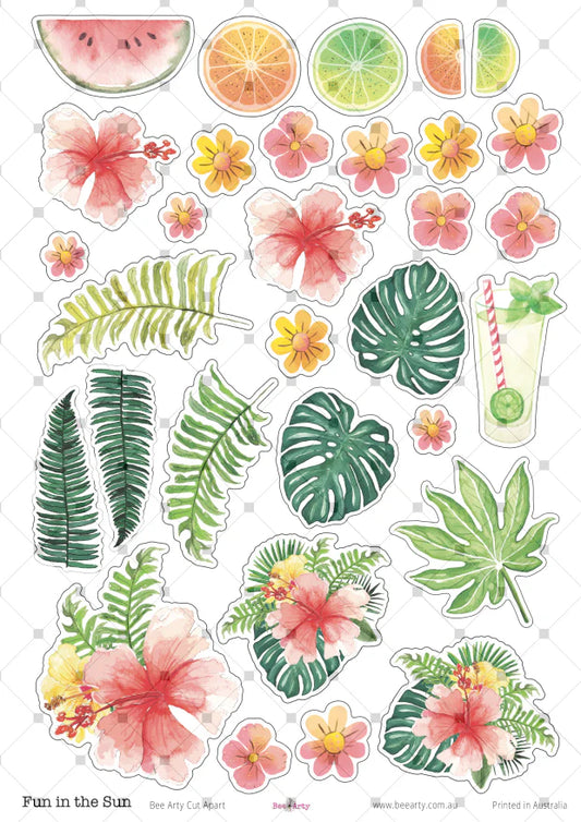 A4 Cut Apart - Assorted - Fun In The Sun