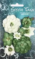 Fantasy Blooms - Pack of 8 Co-ordinated Flowers, GREEN