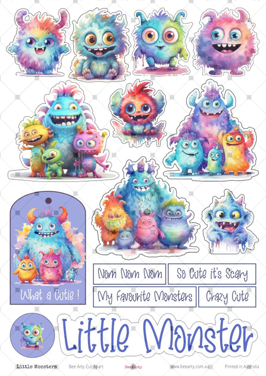 A4 Cut Apart - Assorted - Little Monsters