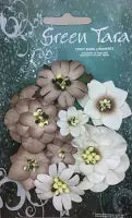 Fantasy Blooms - Pack of 8 Co-ordinated Flowers, MUSHROOM