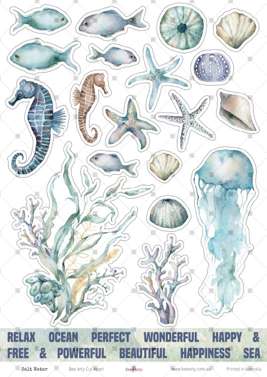 A4 Cut Apart - Assorted - Saltwater Vellum