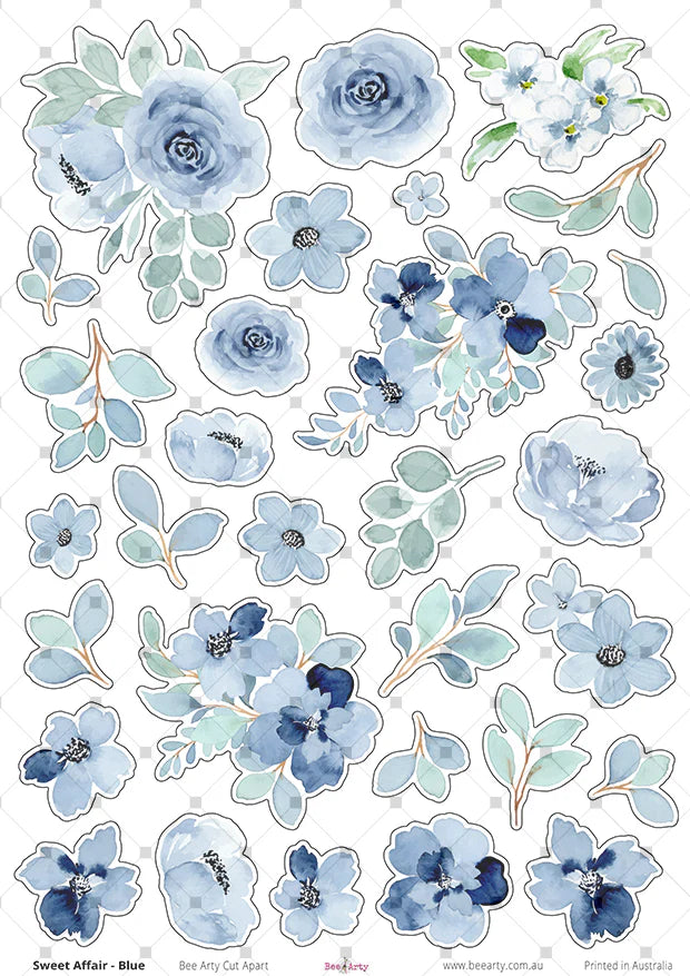 A4 Cut Apart - Assorted - Sweet Affair - Blue