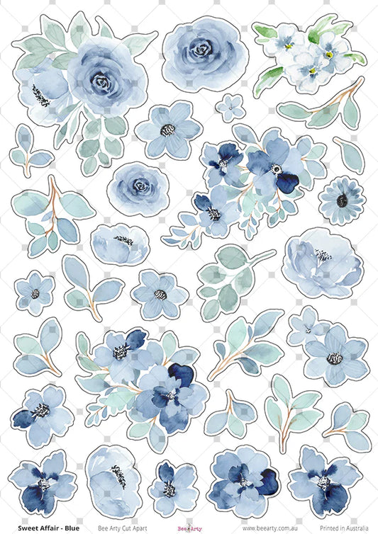 A4 Cut Apart - Assorted - Sweet Affair - Blue