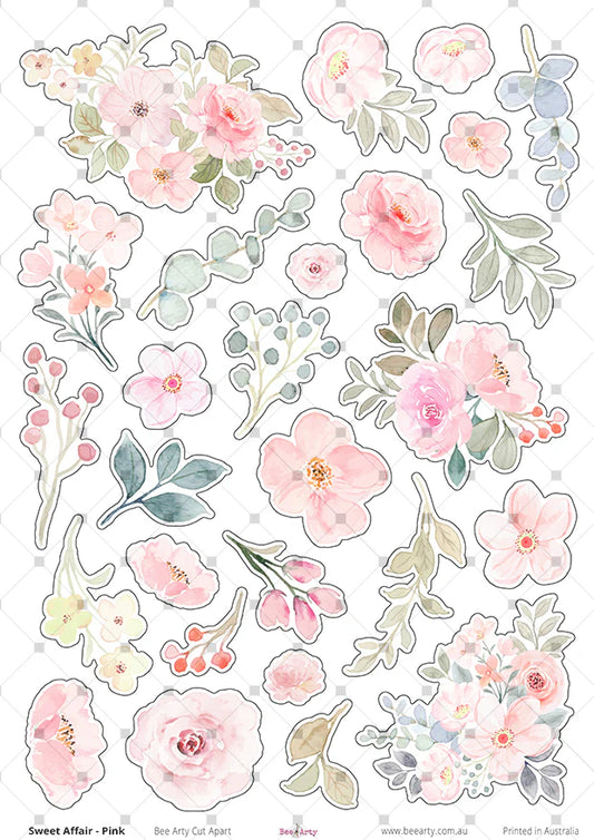 A4 Cut Apart - Assorted - Sweet Affair - Pink