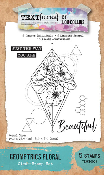 TEXT(ures) Geometrics Floral 4" x 6" Clear Stamp Set