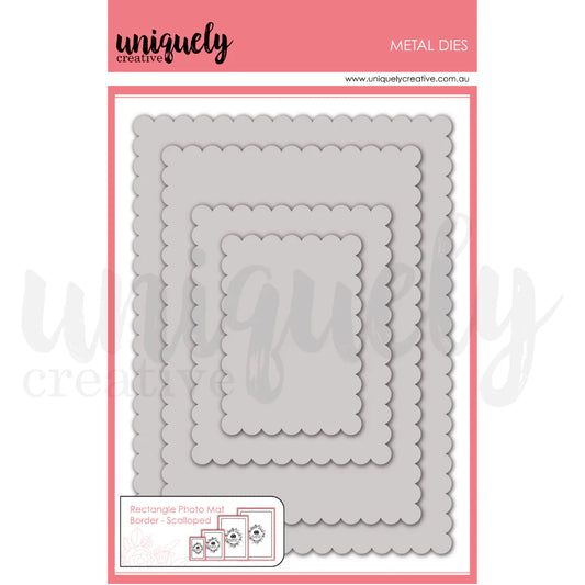 Rectangle Photo Mat Border Die - Scalloped
