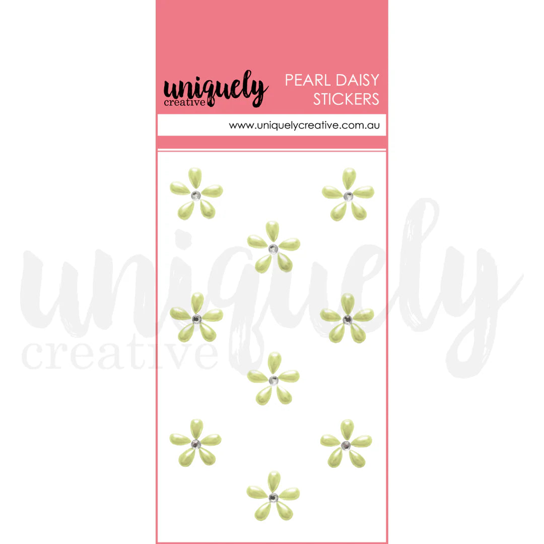 Pearl Daisy Stickers - Green