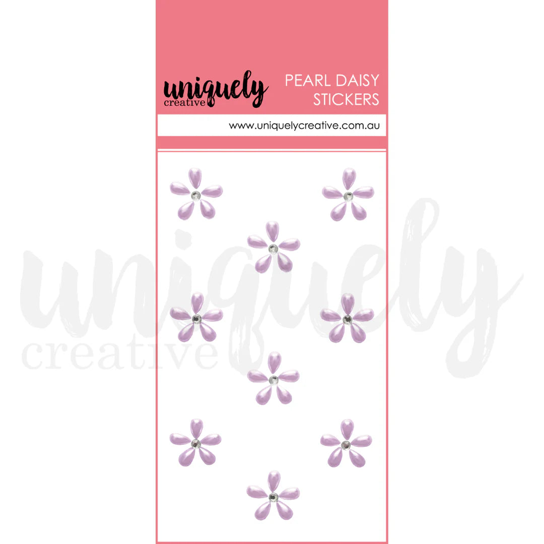 Pearl Daisy Stickers - Purple