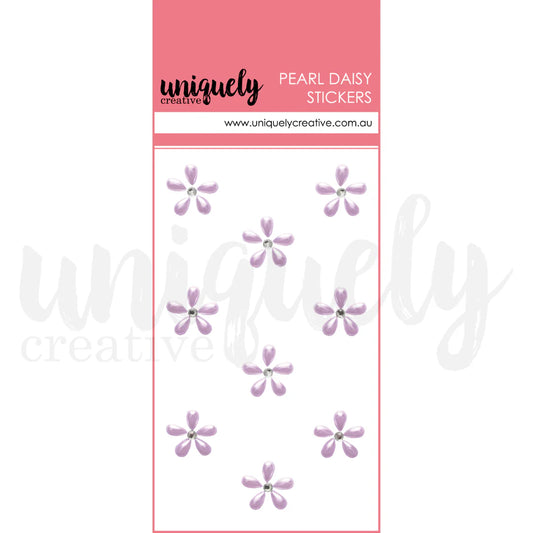 Pearl Daisy Stickers - Purple