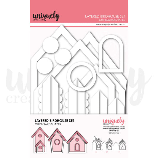 Layered Birdhouse Set - Chipboard Shapes