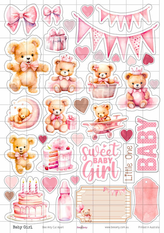 A4 Cut Apart - Assorted - Baby Girl