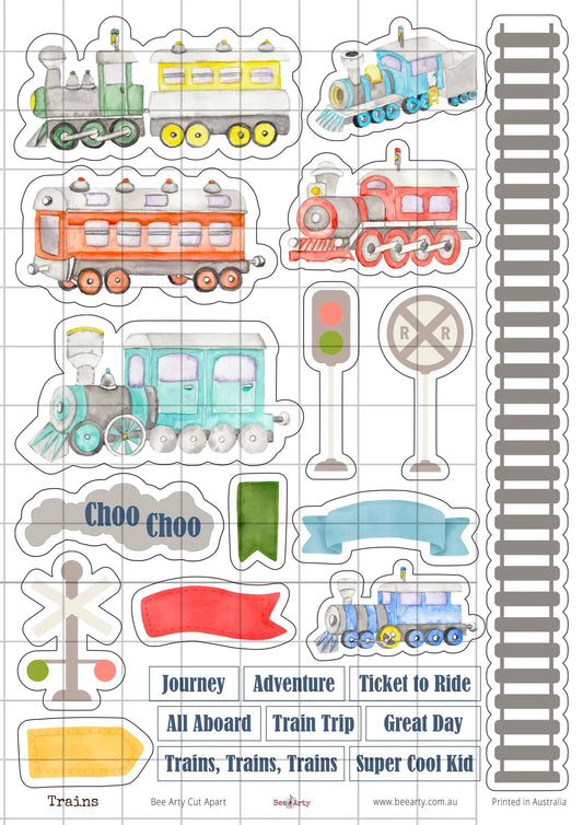 A4 Cut Apart - Assorted - Trains